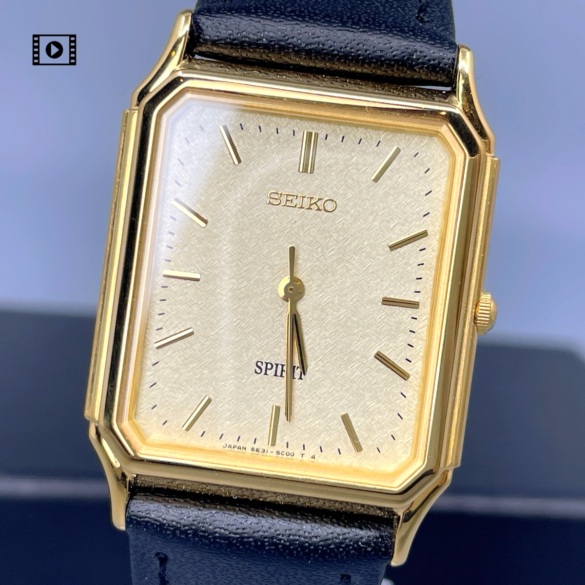 Vtg1992【N Mint/Box】SEIKO SPIRIT 5E31-5B60 Gold Tank Mens 26mm