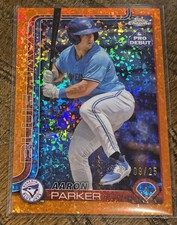 2025 Topps Pro Debut #PDC-21 Aaron Parker Orange Chrome Refractor RC /25