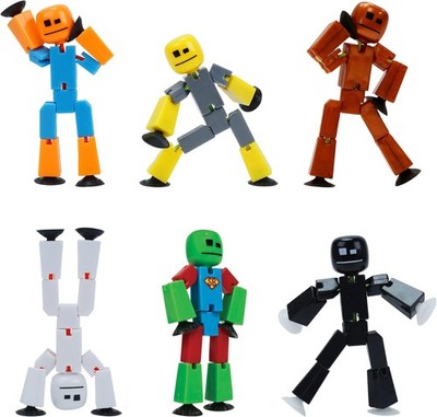 Stikbot 6 Pack, Set of 6 Stikbot Collectable Action Figures, Create Stop Motion