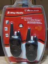 MIDLAND 2-WAY 22 CHANNEL RADIO 2-PIECE SET, M-222PC2, NOS, NEW - SEALED
