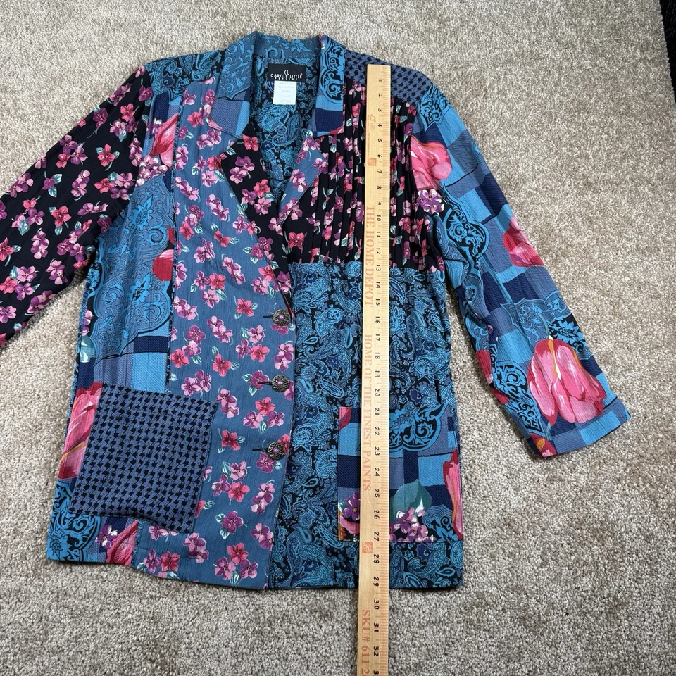 Chaqueta Blazer Vintage Patchwork Talla 10 Acolchada Recortada Floral Paisley Cottagecore Foto 4 de 4