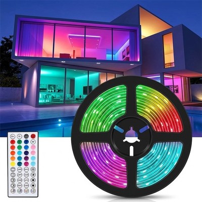 1-30CM LED Strip Lights with 44 Keys Remote Control Dimmable RGB Color Changing