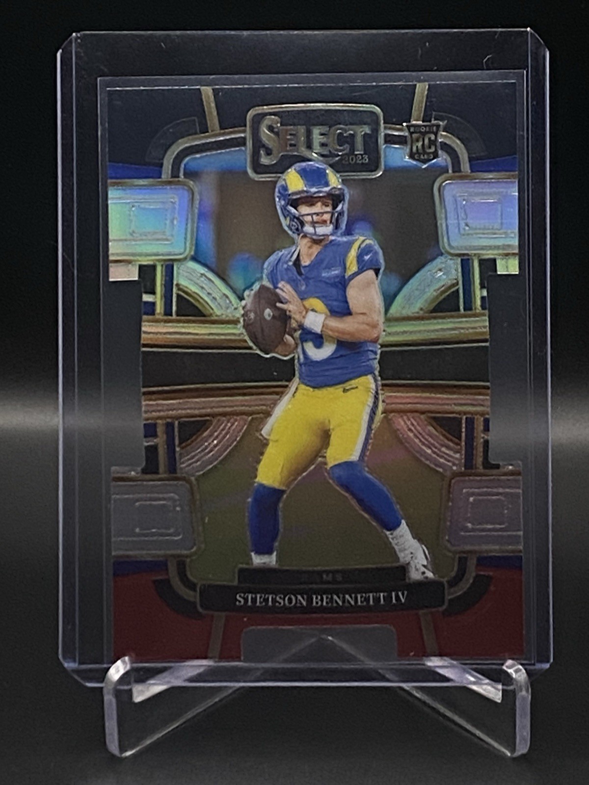 2023 Select Football Stetson Bennett IV 55 RC Black Red Die Cut Los Angeles Rams