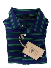 Polo Golf Ralph Lauren Vintage Lisle Blue Green Stripes Men’s Large NET