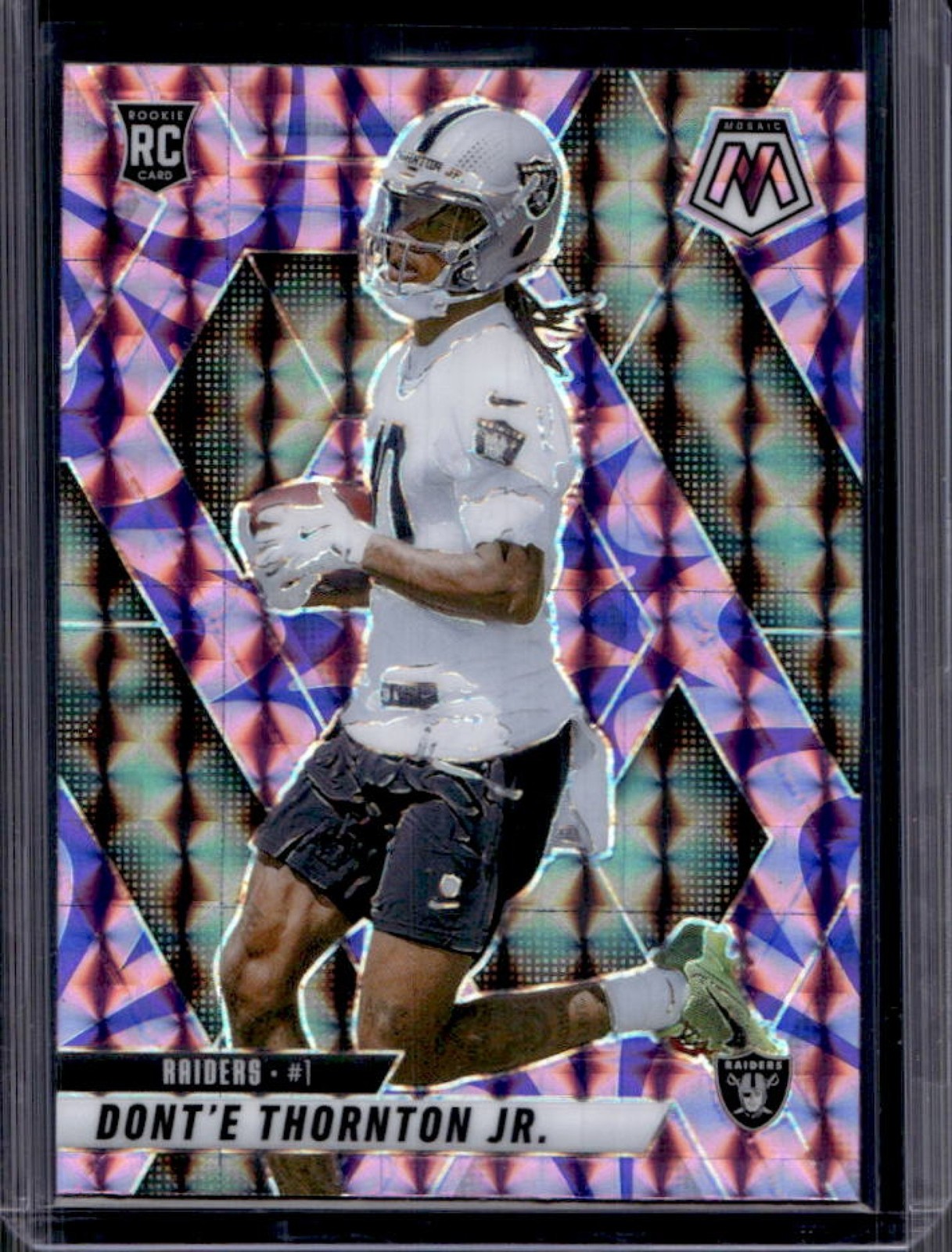 2025 Panini Mosaic Dont'e Thornton Jr. Rookies RC Reactive Purple Prizm #369