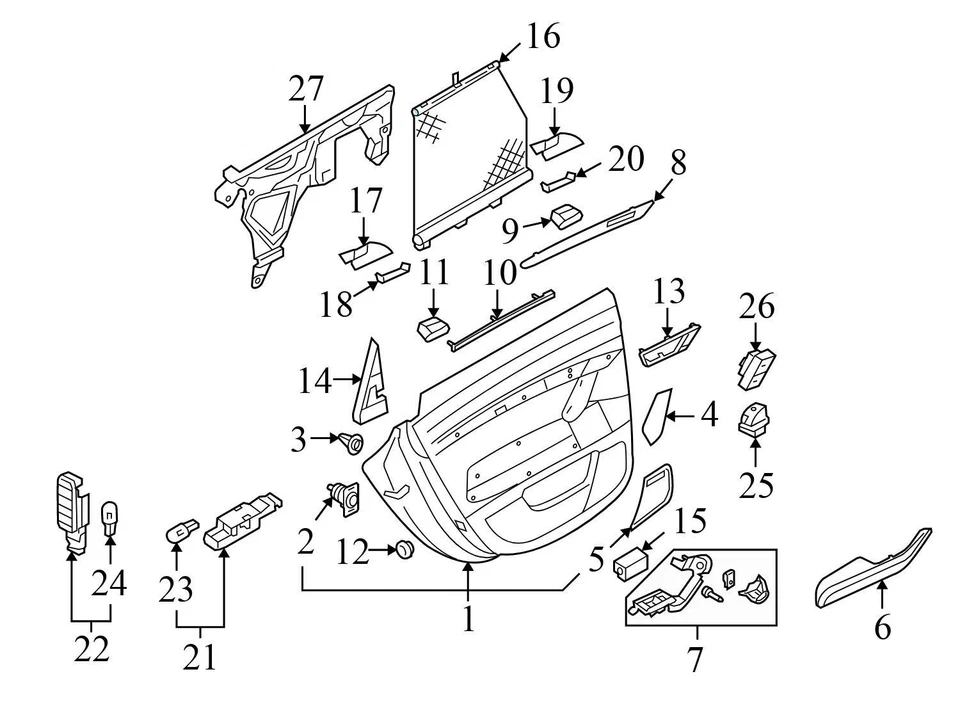 AUDI A6 C6 2005-2011 - PUERTA TRASERA IZQUIERDA retráctil parasol 4F5861333A Foto 4 de 4