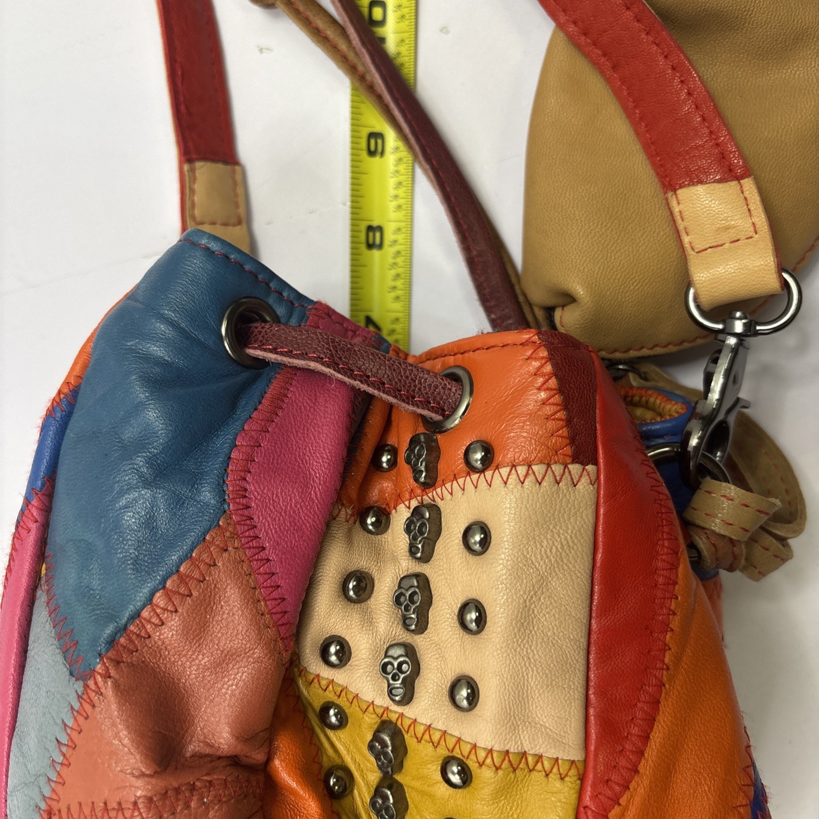 Ameri Leather Skulls And Rivets Patchwork Leather… - image 8