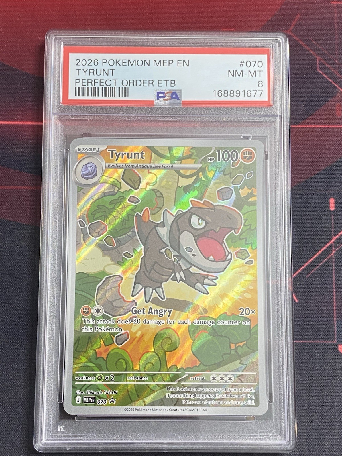 Pokemon TCG: Tyrunt 070 Perfect Order MEP: Mega Evolution Promos PSA 8 NM-MT