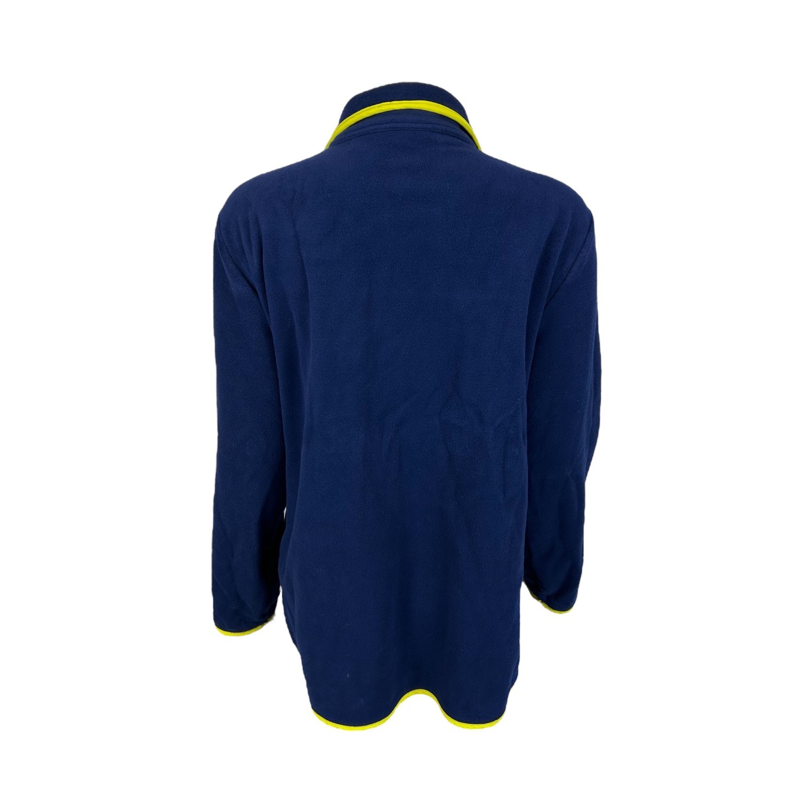 Susan Graver Weekend Polar Fleece Jacket w/ Contrast Trim Navy/Lime X-Large Size