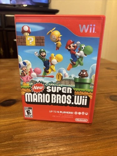 New Super Mario Bros. Wii Video Game Complete In Case W/ Manual Nintendo