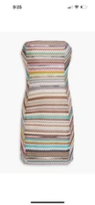 NWT Beautiful MISSONI Strapless Metallic Crochet-Knit Mini Dress Size 40 (4)