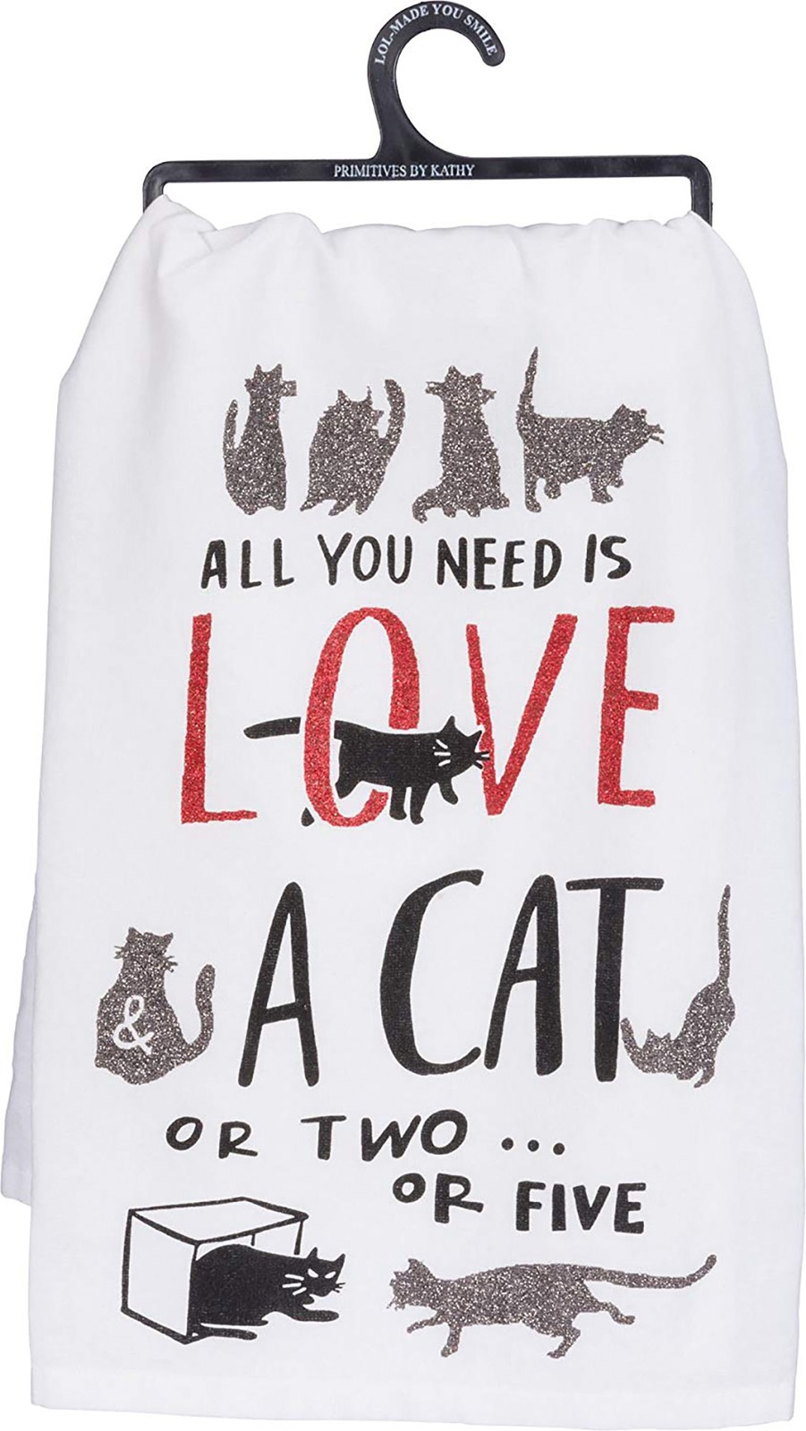 Primitives by Kathy Kitchen Towel All You Need Is Love and a Cat or Two 2290₽