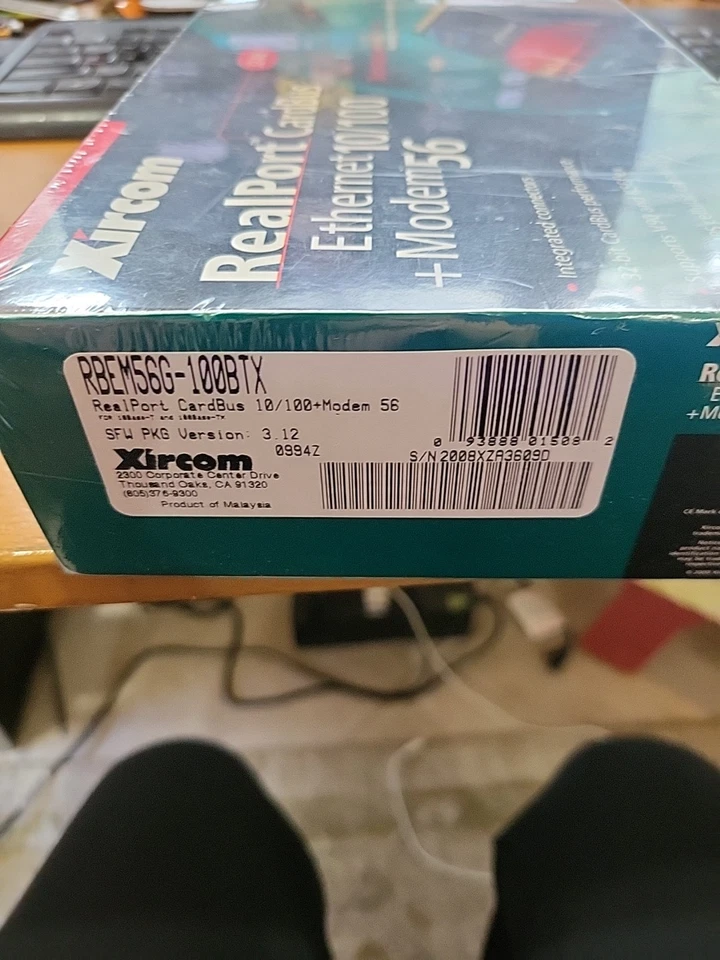Xircom RBEM56G-100 RealPort CardBus Ethernet 10/100+ Modem 56K PCMCIA Card - Image 2 of 3
