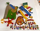 Vintage Playmobil Playground - Slides, Bikes, Merry-Go-Round, Sandbox, 24 Kids