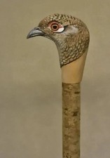 Wooden walking stick hand carved Beautiful bird wooden walking cane
