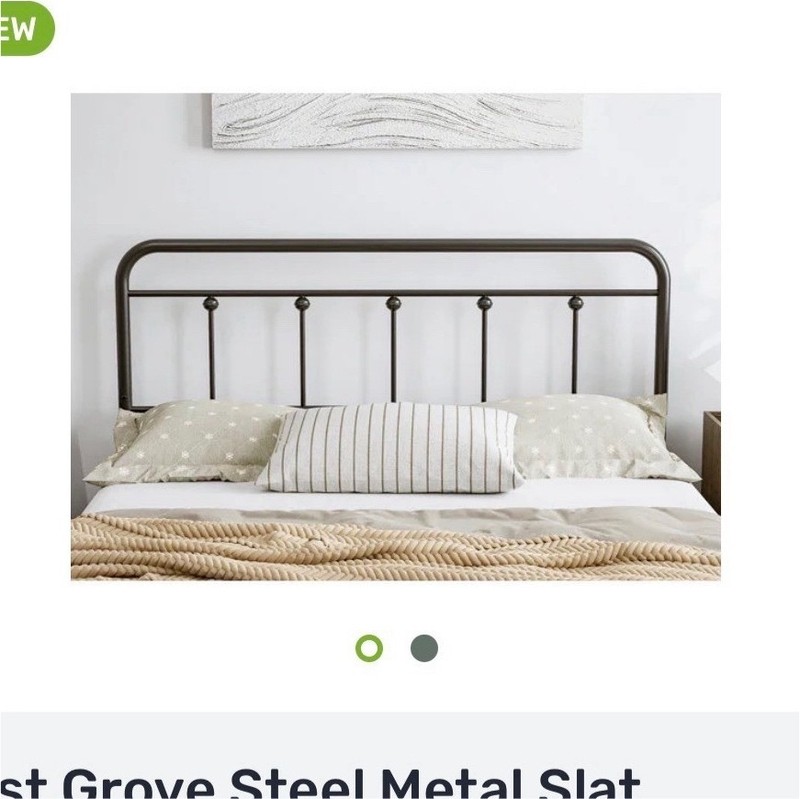 Fashion Bed Group August Grove Baldwin Steel Slatted Headboard Queen Black