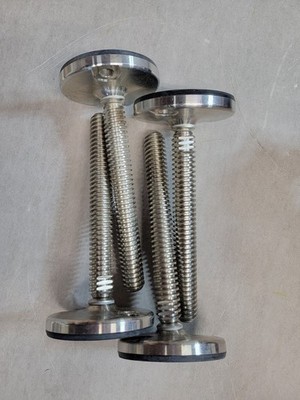 Lot of 4 Stainless Steel Leveling Feet 1''-5 Acme Thread 4'' Base Machine Mounts