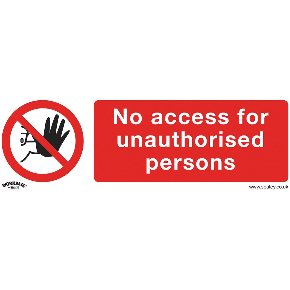 Worksafe Prohibition Safety Sign - No Access - Self-Adhesive Vinyl