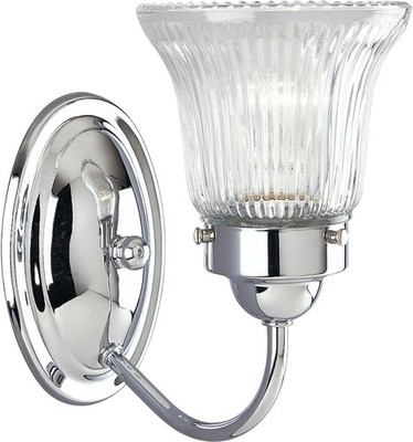 Progress Lighting 1-Light Clear Prismatic Glass Traditional Bath P3287-15 Indoor