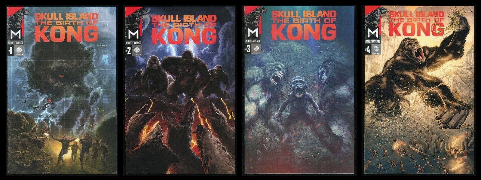 Skull Island Birth of Kong Comic Set 1-2-3-4 King Kong Origin Story Skullcrawler