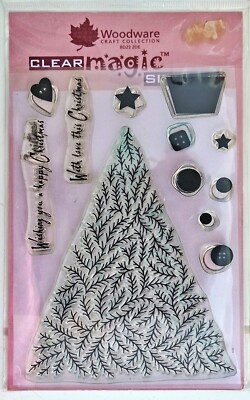 Woodware Clear Magic Einzelstempel Zweig Baum FRS255 brandneu kostenlose UK-Lieferung