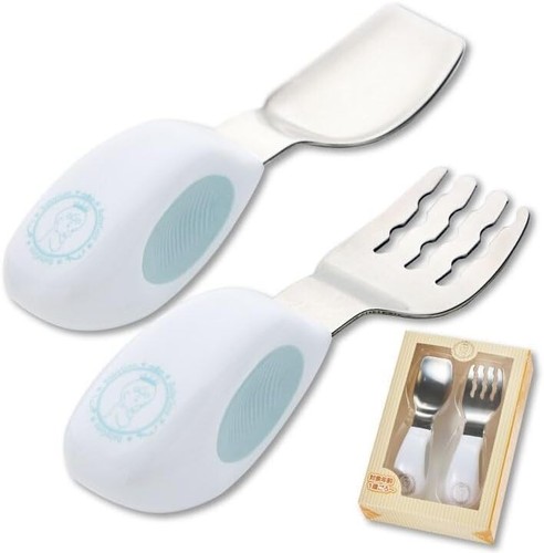 BabyGoo Baby Cutlery Set Fork/Spoon Suitable from 1 years old Blue Color