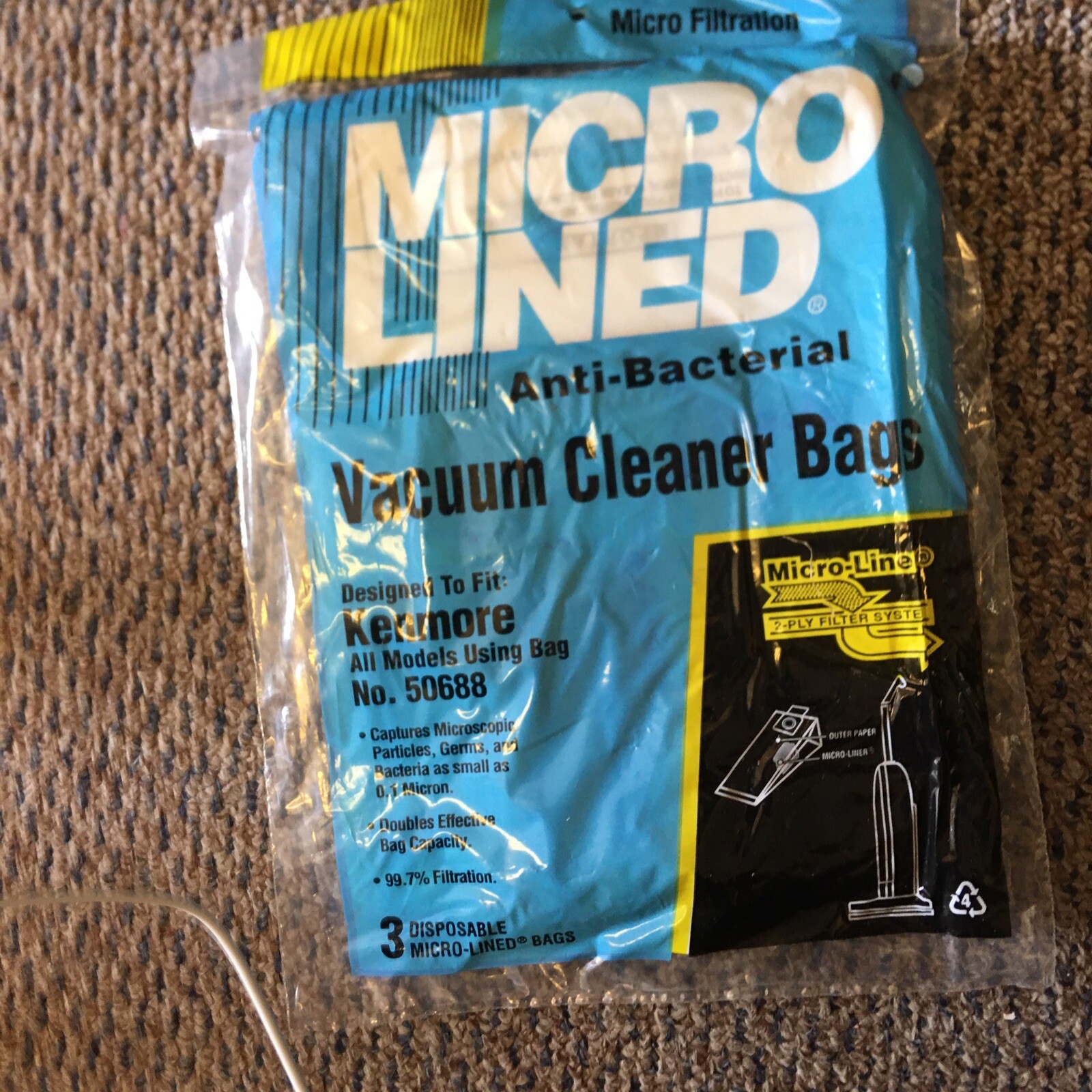 Kenmore Upright Micro Lined Vacuum Cleaner bags 50688 3 pack a101