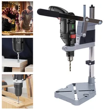 Portable Bench Clamp Drill Press Stand Adjustable Drilling Pedestal Holder Tool