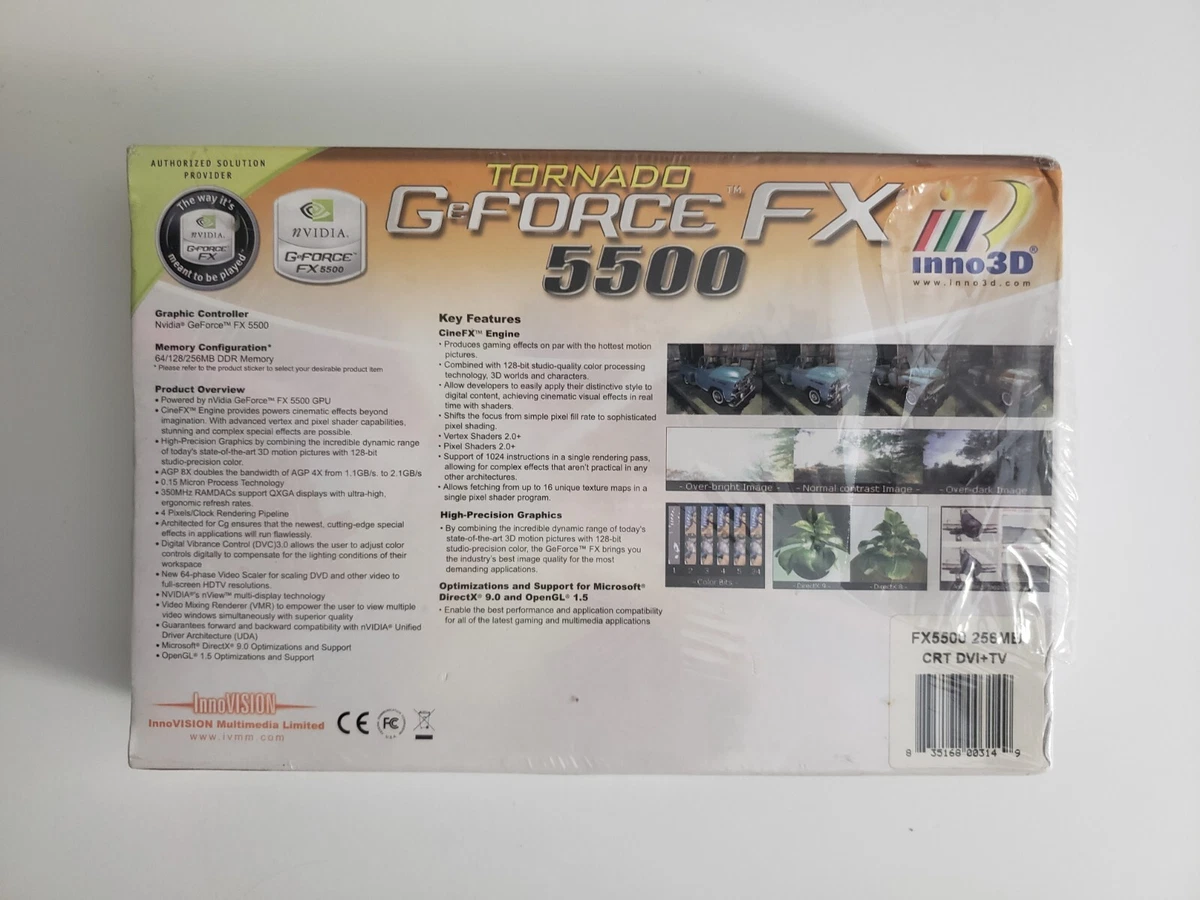 Inno 3D Tornado G-Force FX 5500 DDR 256MB DVI + TV Graphics Card.
