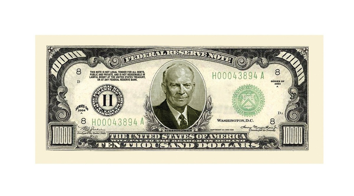 $10,000.00 Ten Thousand Eisenhower Novelty Dollar Bills (Pack of