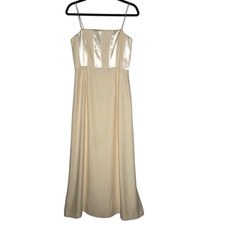 Vintage Adrianna Papell Occasion Buttery Yellow Spaghetti Strap Dress