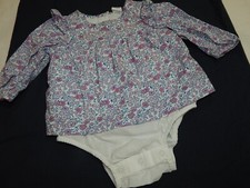 Nwot Baby Gap Girls 3-6 Ditsy Floral Bird 1 Piece Dress So sweet