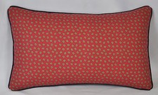 NEW Corded Pillow made w Ralph Lauren Studio III Red Foulard Cotton Fabric 20x12