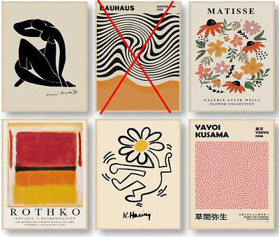 5 Matisse Posters Unframed Matisse Wall Art Prints 8'' x 10'' pink orange, flowers