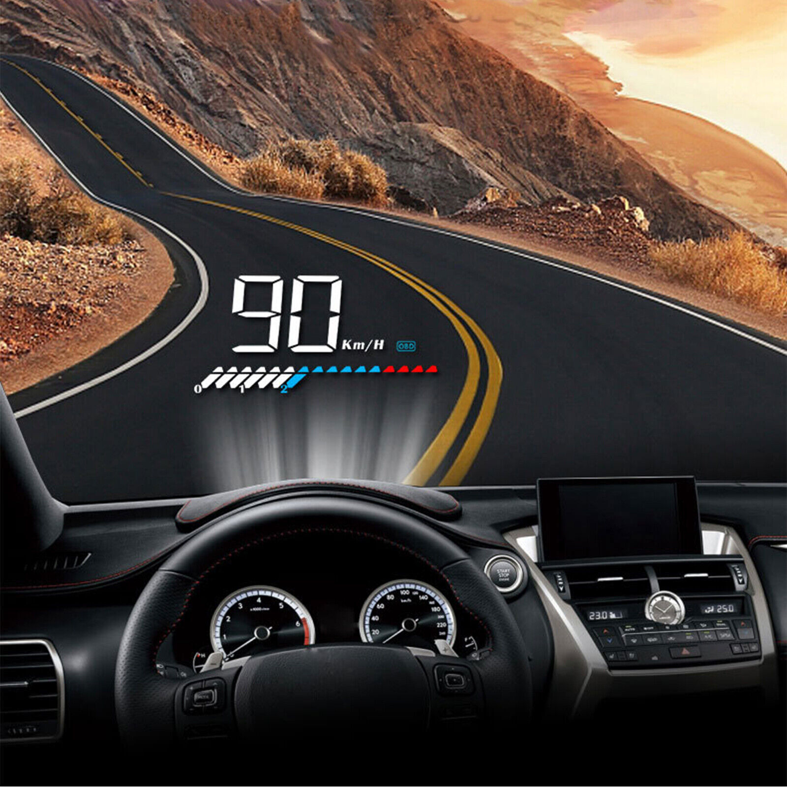 Universal Car GPS HUD Display - HD Speedometer with Overspeed Alarm