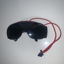 Vtg UVEX Ultraspec 2000 Industrial Protective Eyewear With Neck Strap Red Used