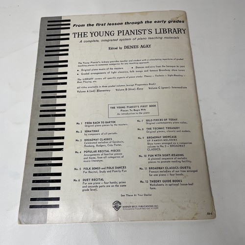 From Bach to Bartok Volume A Denes Agay Sheet Music Book No. 1a YLP Warner Bros - Picture 5 of 5