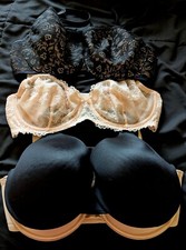 Lot Of 4 Underwire Bras Sheer Lace Padded Lift Full Coverage Multi 34DD