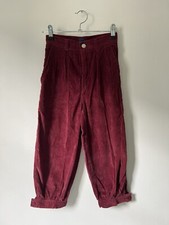 Vintage Corfu Scouts Corduroy Retro Pants Red Maroon Cord Youth Unisex Waist 23  