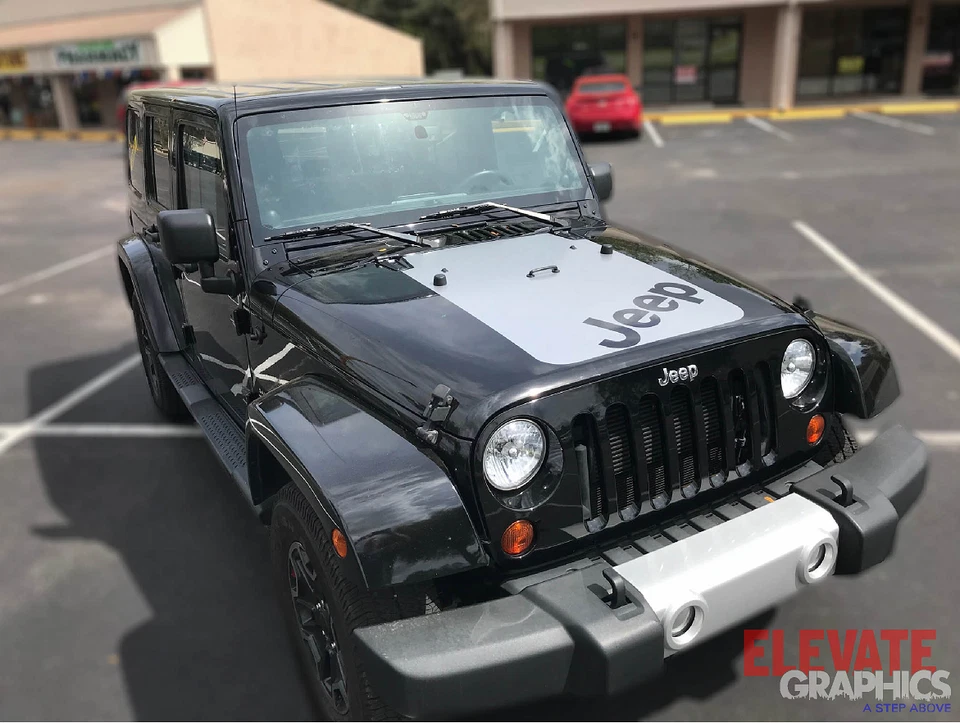 Calcomanías para Jeep Wrangler capó central rayas de vinilo gráficos pegatina 3M 2007-2018 Foto 2 de 4