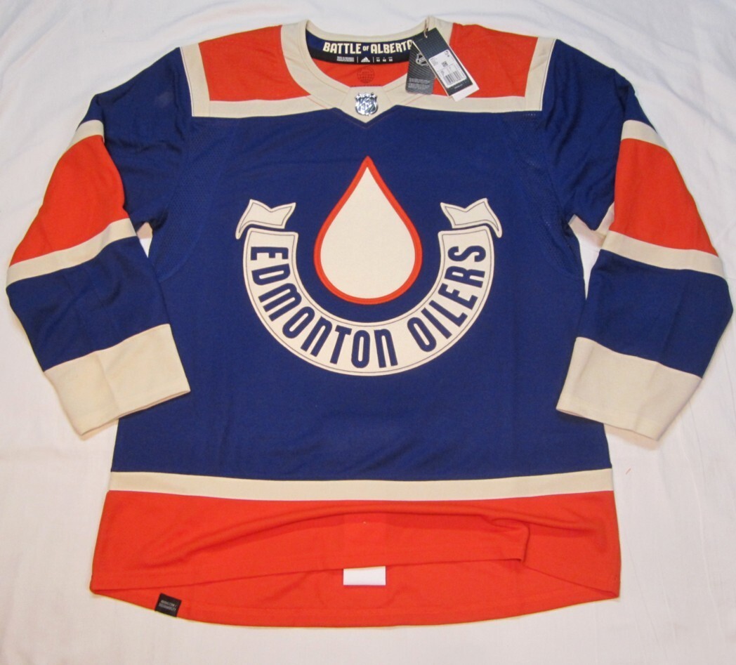 FLAW ON Edmonton Oilers size 56 XXL Heritage Classic Adidas NHL Authentic Jersey eBay