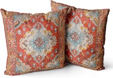 2 Packs Samll Decorative Throw Pillow Covers 18x18 Inch with for 18"x18" Rust