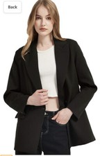 NWT Women's Casual Long Sleeve Lapel Oversized Button Work Office Blazer Small