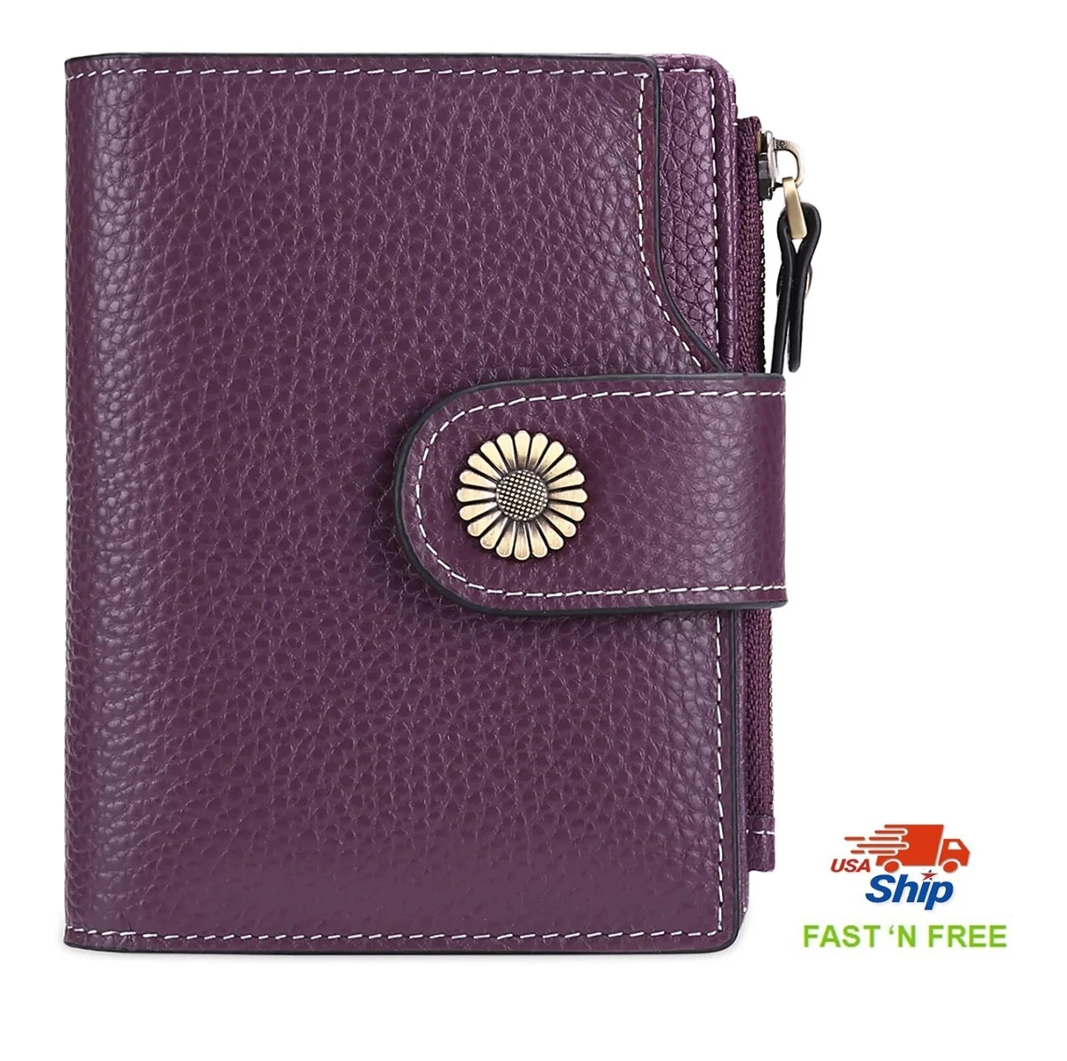 FALAN MULE Small Wallet for Women Genuine Leather Bifold Compact RFID  Blocking | eBay