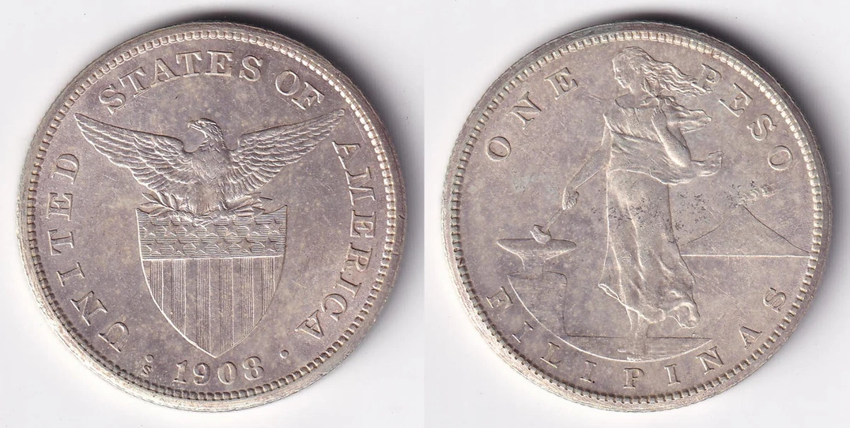 银色1908 年菲律宾硬币| eBay
