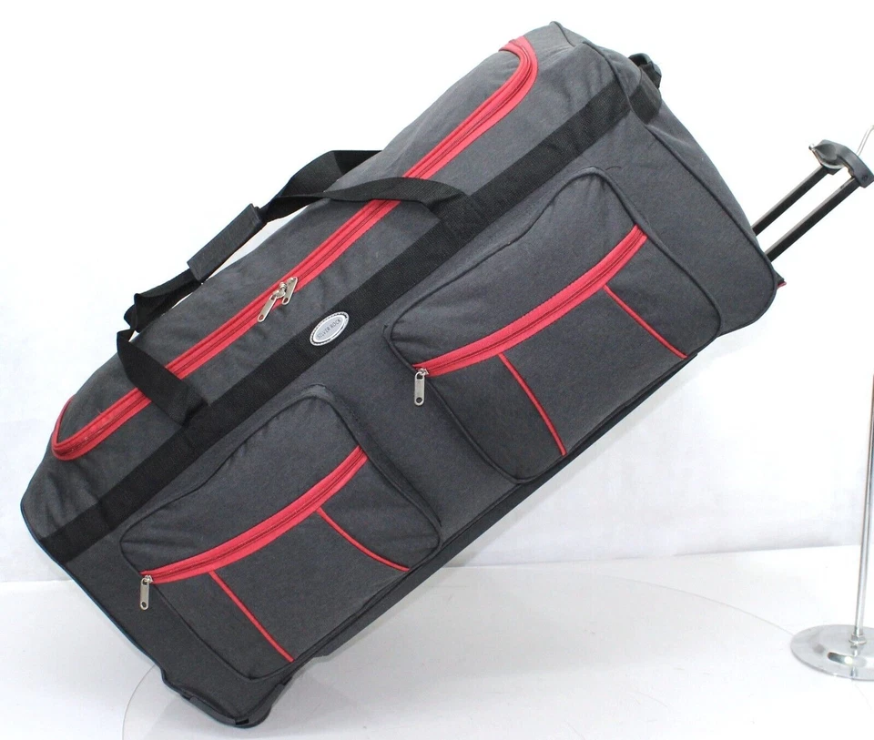 Large 34" Travel Luggage Wheeled Bag Trolley Holdall Suitcase Duffel Cargo Case - Image 2 of 4
