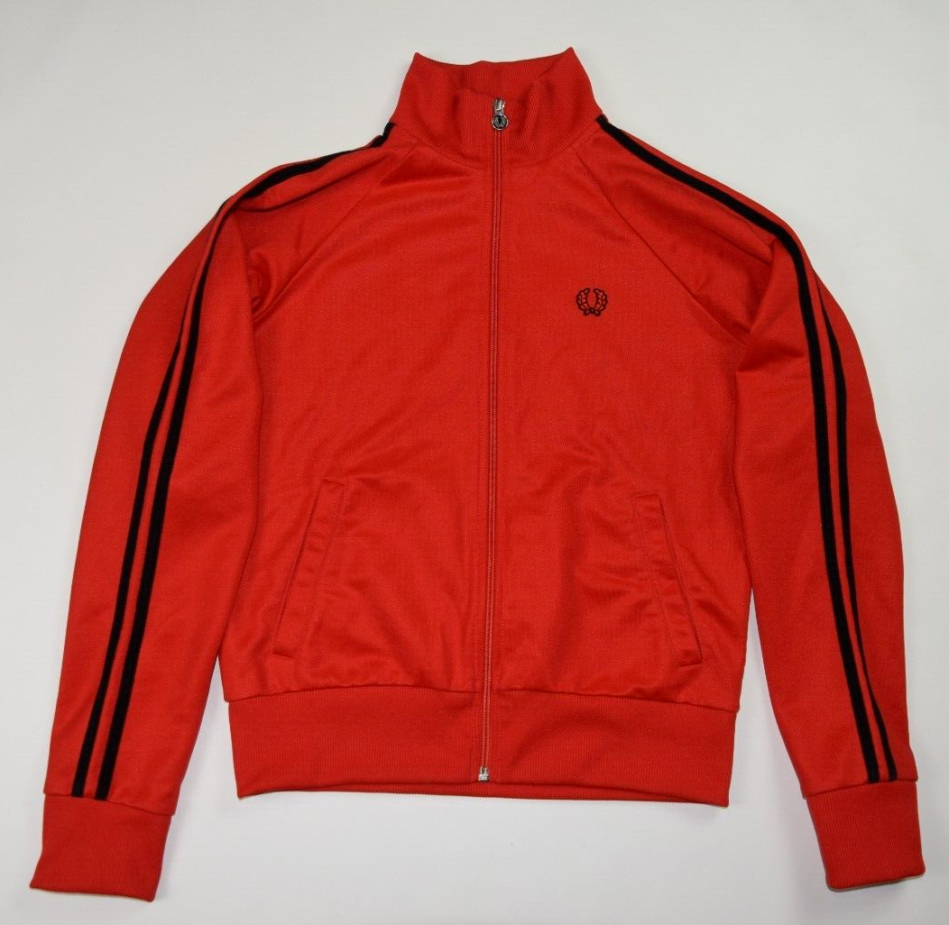 fred perry track zip RED jacket wreath stripe uk 12 d38 EU fred perry track zip RED jacket wreath stripe uk 12 d38 EU
