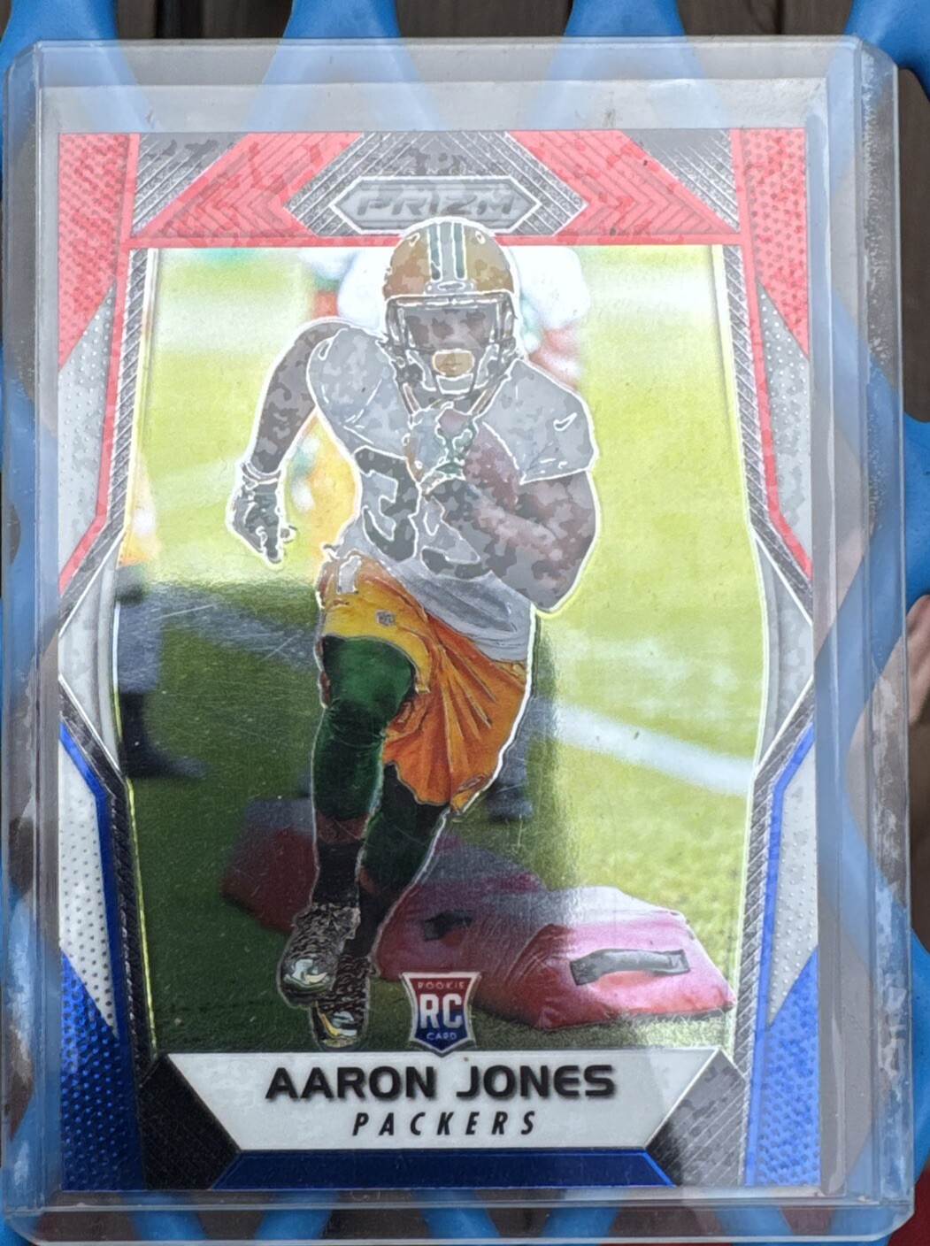 2017 Panini Prizm Rookies Red White Blue Prizm Aaron Jones #288 Rookie RC