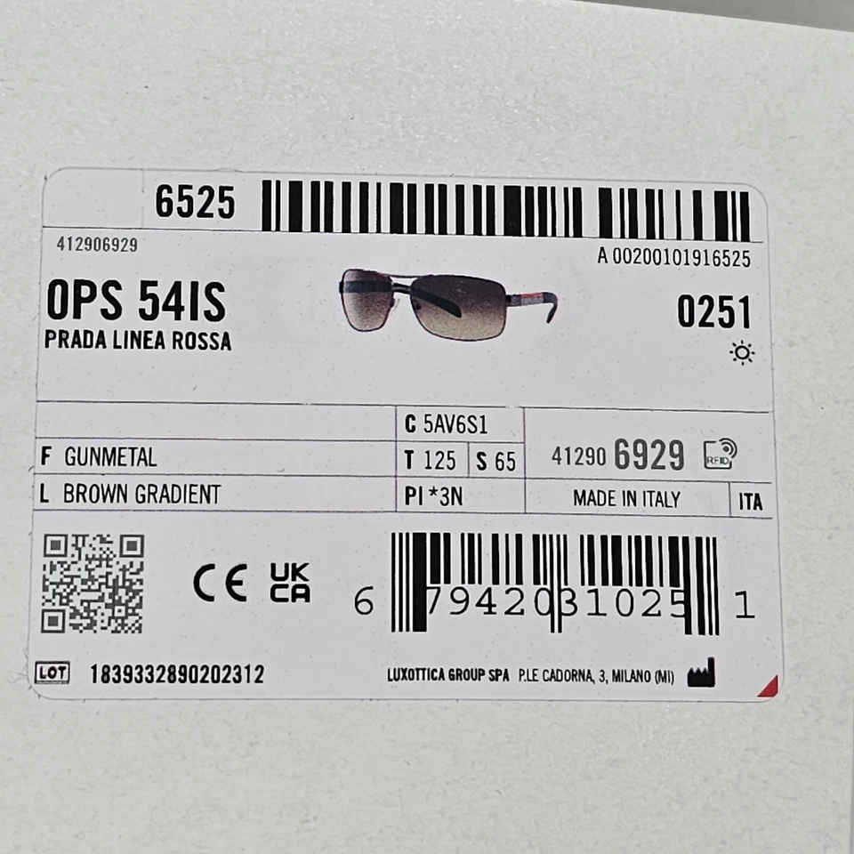 Prada Sunglasses Brown Gradient Wrap Navigator Square PS54IS SPS 54I 5AV-6S1 - Image 3 of 4