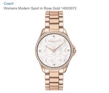 Coach Womens Modern Sport Rose Gold Plated 14503072 Watch - 26 off 
